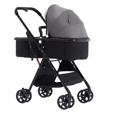 Single Baby Stroller Grey Black Color