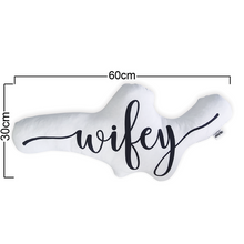 Load image into Gallery viewer, Wifey shaped Scatter Cushion - 30x60cm
