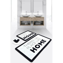 Load image into Gallery viewer, 2 Piece Non-Slip &#39;There is no place like home&#39; Designed Bathroom Mats Set
