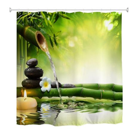 Shower Curtain Modern Custom Design - Zen Bamboo Buy Online in Zimbabwe thedailysale.shop