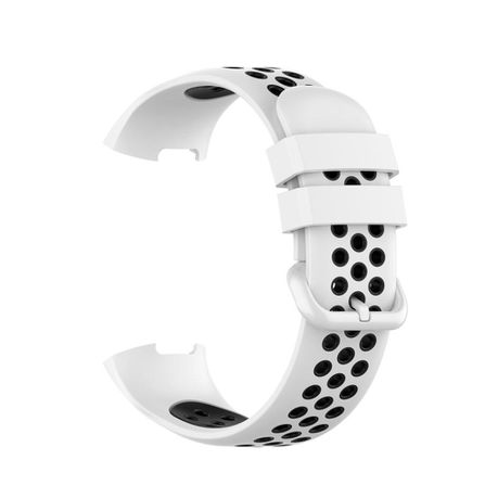 MDM Fitbit Charge 3/4 Breathable Silicone Strap-White & Black