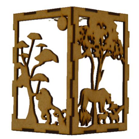 Candle Holder Decorative Lantern Lion Landscape Shadow Box