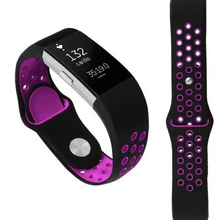 Load image into Gallery viewer, Killerdeals Fitbit Charge 2 Silicone Strap – Black &amp; Purple - S/M
