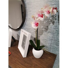 Load image into Gallery viewer, Artificial Orchid Plant With White Vase 1 Stem - White/Pink
