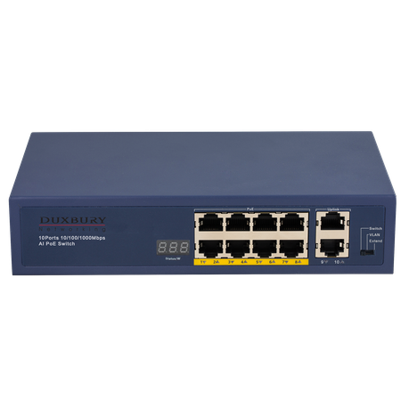 Duxbury 10 Port Gigabit Switch With 8 Port PoE+ Buy Online in Zimbabwe thedailysale.shop