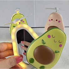 Load image into Gallery viewer, Avocado Mini Handheld Fan and Mirror with LED Night
