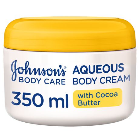 JOHNSON'S, Aqueous Body Cream, Body Care, 24 HOUR Moisture, Cocoa Butter & Vit E, 350ml Buy Online in Zimbabwe thedailysale.shop