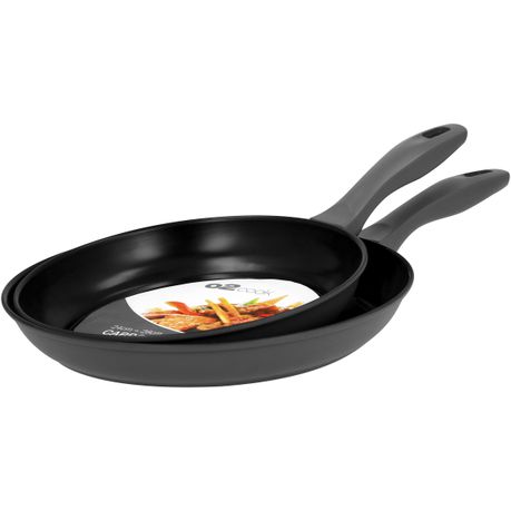 O2 Cook 2 Piece Non-Stick Carbon Steel Frying Pan Set