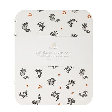 little acorn - Woodland Animals Cot Duvet Cover Set Buy Online in Zimbabwe thedailysale.shop