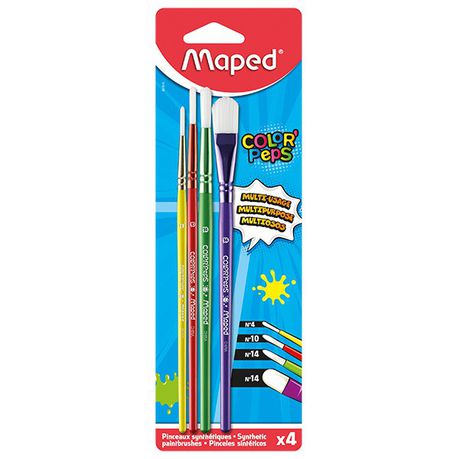 Maped Synthetic Paint Brushes 4's (#4, 10, 14, 14Flat) Buy Online in Zimbabwe thedailysale.shop