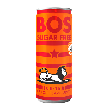 BOS Ice Tea Sugar Free Peach 330ml can 4-pack Buy Online in Zimbabwe thedailysale.shop