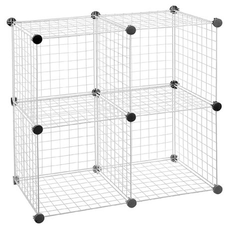 Gretmol 4 Cube Modular Wire Storage - White