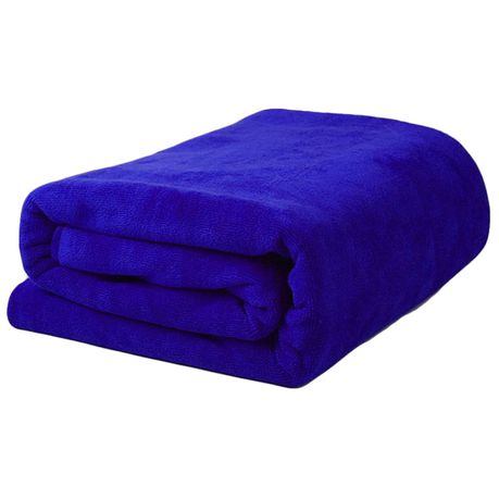 Terry Collection Cosy Microfibre Towel Set: Bath Hair Beach Gym Baby: Blue Buy Online in Zimbabwe thedailysale.shop