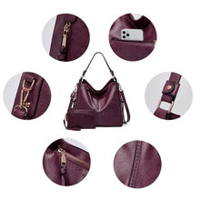 Load image into Gallery viewer, Ladies Mahogany Satchel Shoulder Handbag with Sub Bag - HB-YL9035-MG
