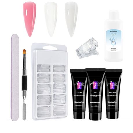 AcrylGel Polygel Nail Starter Kit With Slip Solution