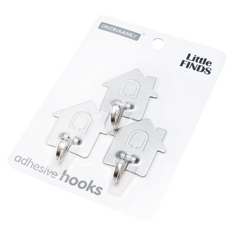 Hooks - House - Adhesive - Set of 3 Buy Online in Zimbabwe thedailysale.shop