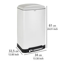 Load image into Gallery viewer, Wenko - Pedal Bin 30L - Studio Range -  Easy-Close - Stanless Steel - White
