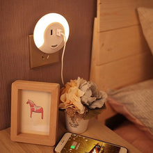 Load image into Gallery viewer, Light-controlled Bedside Lamp With Dual USB Charger
