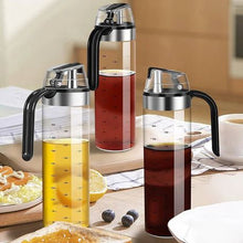 Load image into Gallery viewer, Auto Open Oil &amp; Vinegar Glass Dispenser with 3 Plastic Bowl Covers-DL116
