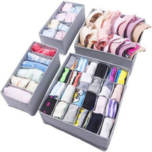 Load image into Gallery viewer, 4 Pieces Collapsible Partition Storage Drawer Organizer-Grey
