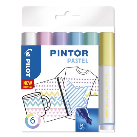 Pilot SW-PT Medium Point Pintor Paint Marker - Pastel Wallet of 6