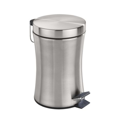 Wenko - Pedal Bin 3L - Pieno Range - Stainless Steel - Satinised