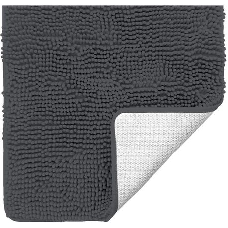 Chenille Microfibre Luxury Bathroom Bath Mat Lush Quick Dry Charcoal Grey Buy Online in Zimbabwe thedailysale.shop