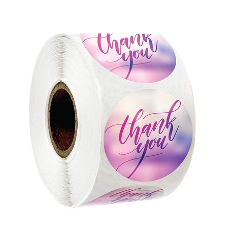 Thank you decorative sticker roll- 500 stickers (purple) Buy Online in Zimbabwe thedailysale.shop