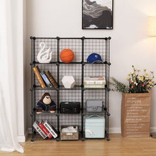 Load image into Gallery viewer, Knight 12 Cube Stackable Wire Mesh Shelf Cubic Storage for Home Office
