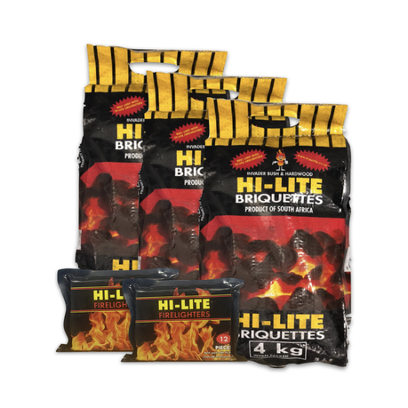 HI-LITE 3 Pack Briquettes & 2 Firelighters