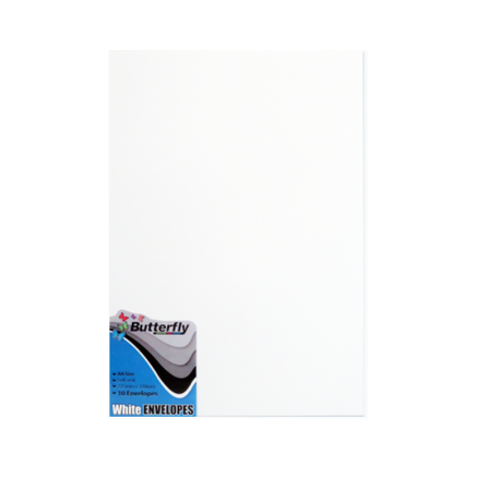 Butterfly A4 Envelopes 10S - White (Pack Of 5, 50 Envelopes) Buy Online in Zimbabwe thedailysale.shop