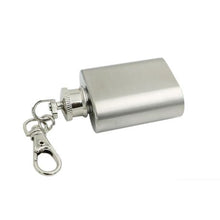 Load image into Gallery viewer, Mini Stainless Steel Key Chain Hip Flask - Travel Size 1oz
