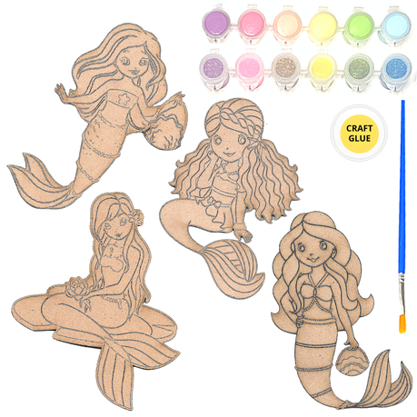 JKA - Pretty Mermaids - 4 Pack Kit - Wood Art Craft Paint Toy Buy Online in Zimbabwe thedailysale.shop