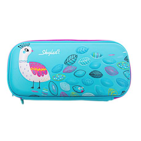 Skylar Scented Peacock Hard Shell Pencil Case Double Zip