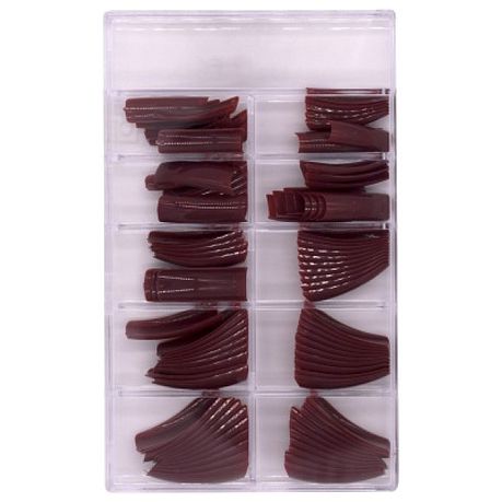 Brown Red False Nails - 100 Pieces