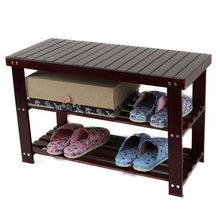 Load image into Gallery viewer, Super Crew Multi-Functional Bamboo Bench Organizer Storage Shelf
