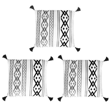 Creative Deco SET OF 3 Bohemian Velvet Pillows with Filling–Décor Cushions