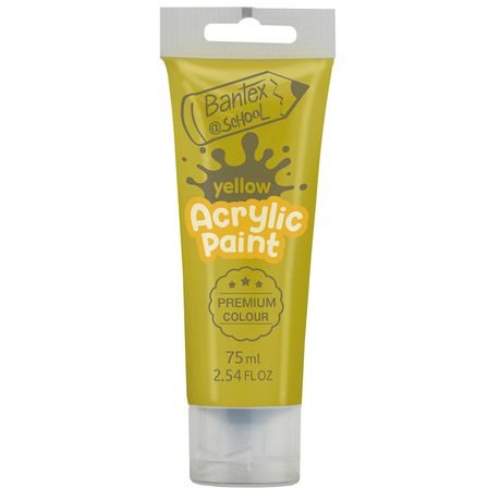 Bantex, Acrylic Paint 75ml - Yellow Buy Online in Zimbabwe thedailysale.shop