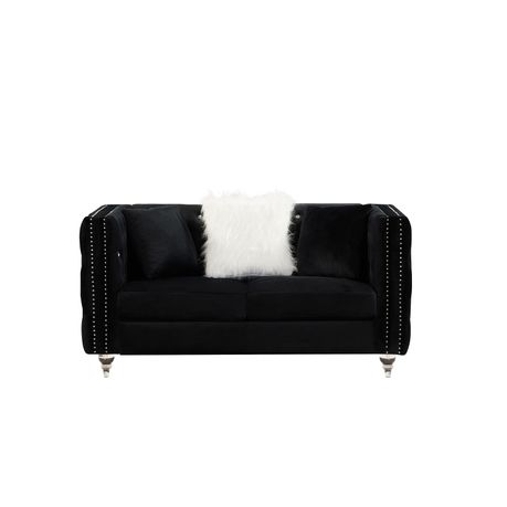 LUX Studded 2 Seater Sofa Black Buy Online in Zimbabwe thedailysale.shop