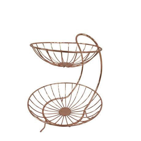 Continental Homeware Rose Gold Double Tier Fruit Basket Buy Online in Zimbabwe thedailysale.shop