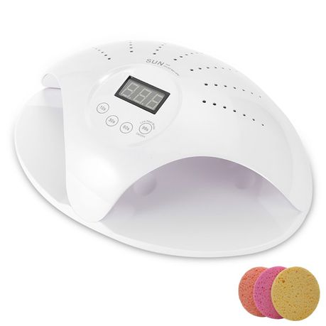 Optic White Sun 669 2 in 1 LED/UV Curing Nail Lamp & 3 Facial Sponges