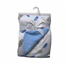 Load image into Gallery viewer, Baby Blanket  - Blue Feather
