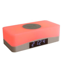 Load image into Gallery viewer, Aura Wireless Charging Station - Interchangeable Colour Nightlight &amp; Clock
