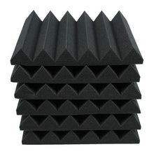 Load image into Gallery viewer, Wedge Acoustic Sound Foam Panels - Black - 6 Pack
