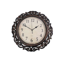 Load image into Gallery viewer, Vintage Ornate Border 50cm Quartz Wall Clock - Rustic Black Bronze Styling
