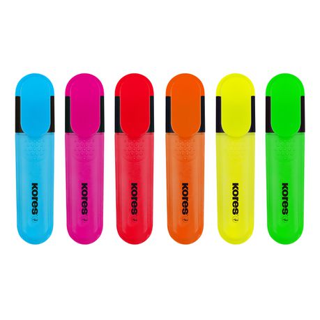 Kores Bright Liner Chisel Tip Highlighters - 6 Colours Buy Online in Zimbabwe thedailysale.shop