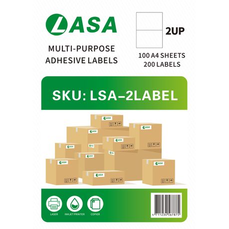 2 UP Label A4 Adhesive 100 Sheets Buy Online in Zimbabwe thedailysale.shop