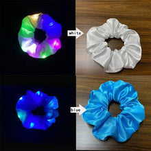 Load image into Gallery viewer, LED Silk Satin Scrunchies - Pack of 3(Black/White/Blue)
