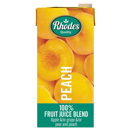 Rhodes 100% Fruit Juice Peach 6 x 1 LT Buy Online in Zimbabwe thedailysale.shop