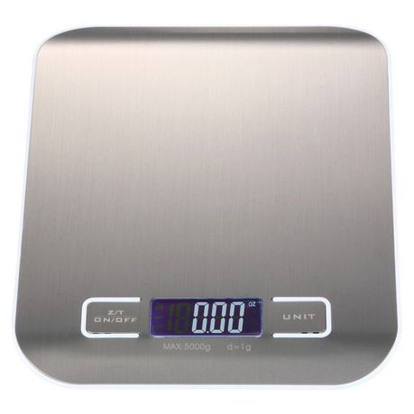 Digital Kitchen Scale - Brushed Chrome Buy Online in Zimbabwe thedailysale.shop